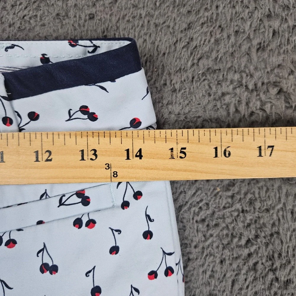 Cartonnier Cherry Print Pants‎ Women's Size 0 Blue White Casual